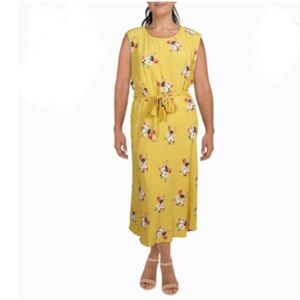 Joules Lucinda gold bloom tie waist maxi dress